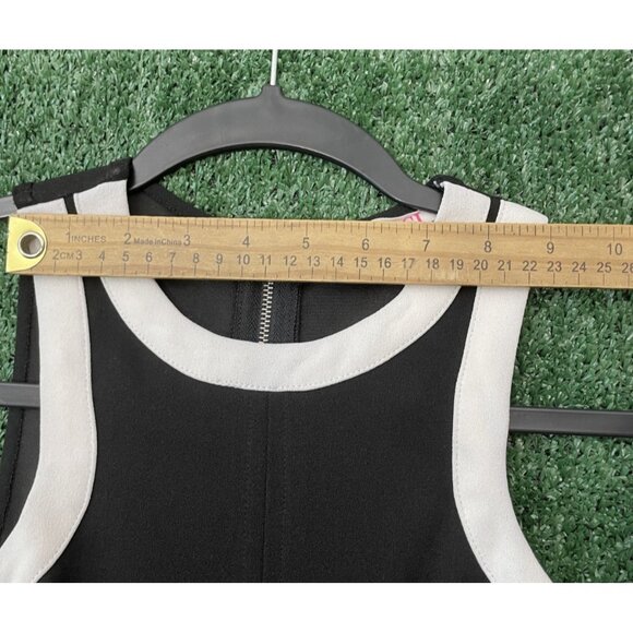 A'Gaci Black and White Striped Bodycon Dress Zip Sleeveless Size Medium - Picture 9 of 12